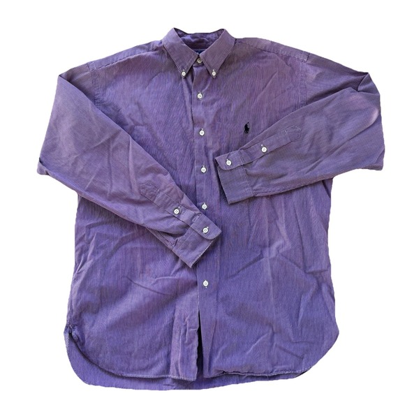 RALPH LAUREN MCMEEL Long Sleeve Striped Dress Shirt Men's Size Large - Picture 2 of 7